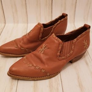 Vintage Nine West Western Leather Ankle Booties 6M